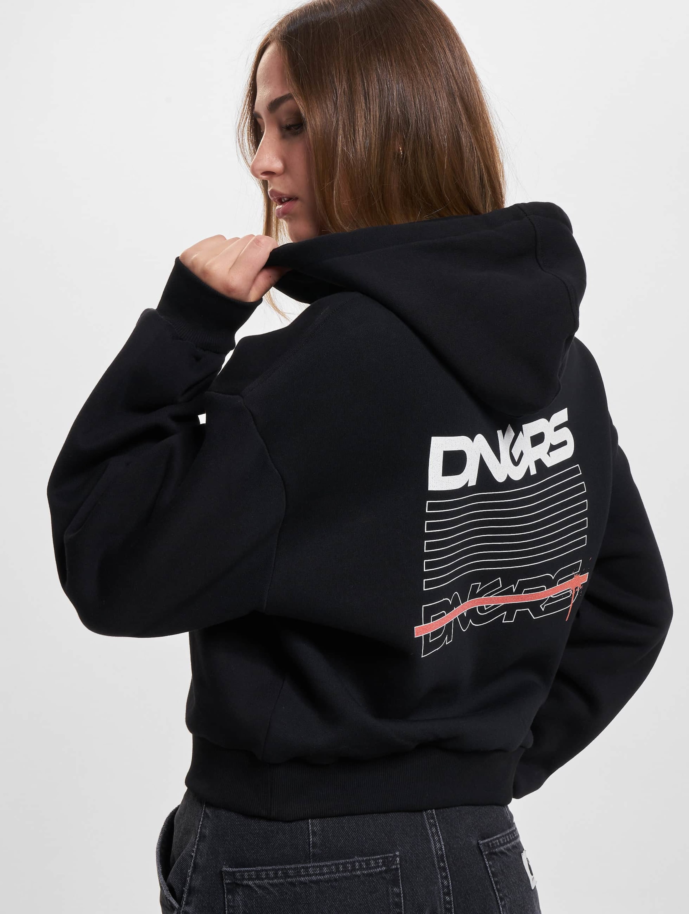 Dangerous DNGRS Stripes Hoodie Frauen,Unisex op kleur zwart, Maat XS