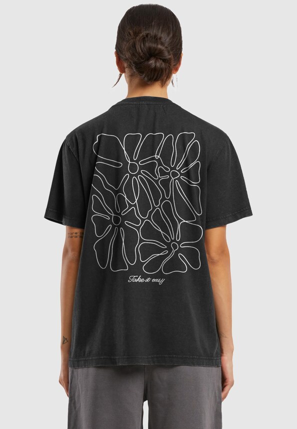 One Line Flowers Ladies Vintage Everyday Tee-1
