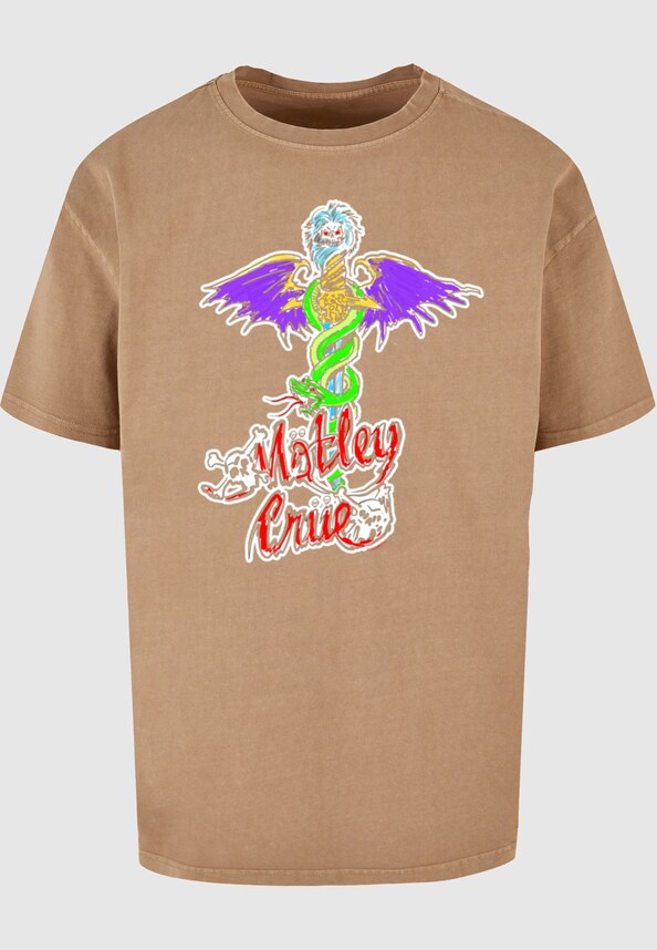 Motley Crue - Dr Feel Good Acid Washed Oversize Tee-2
