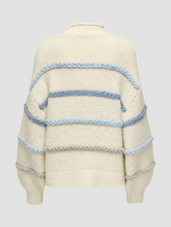 My Stripe High Neck Knit -3