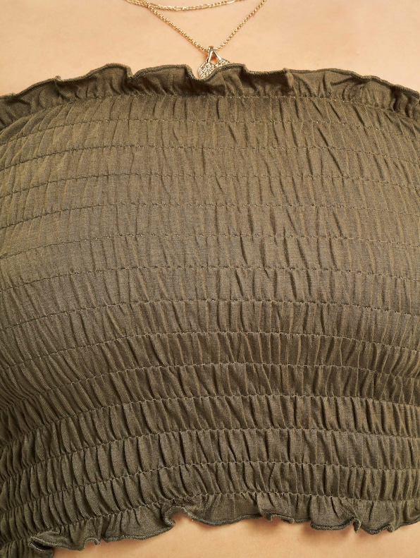 Cold Shoulder Smoke Cropped -3