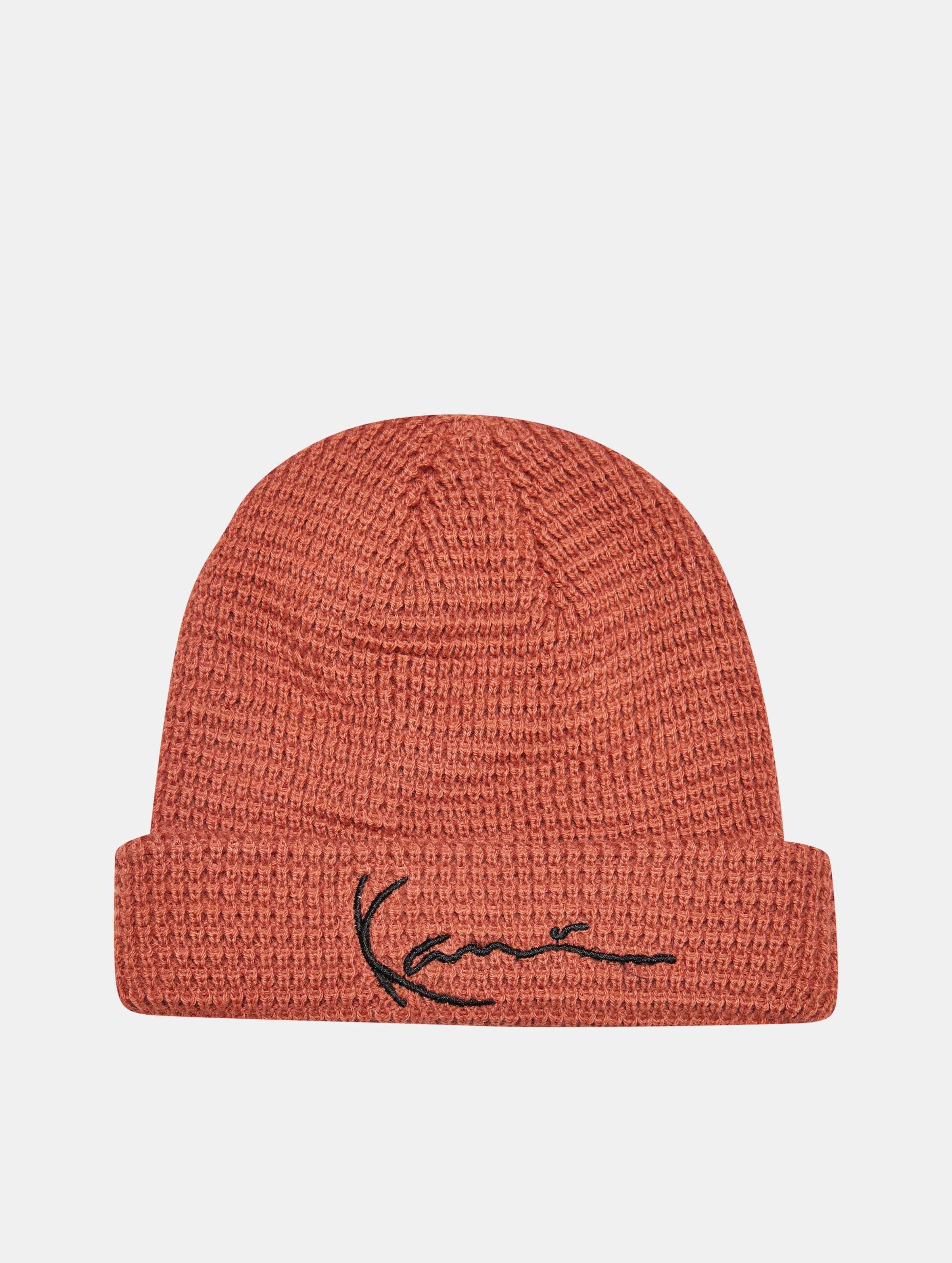 Karl Kani Signature Fisherman Beanie dark copper Vrouwen op kleur oranje, Maat ONE_SIZE