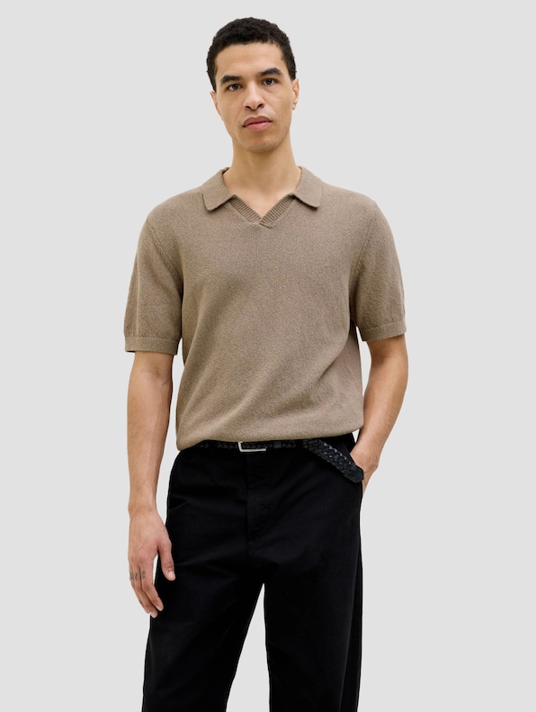 Jack & Jones Wilder Knit Split Neck Poloshirts-2