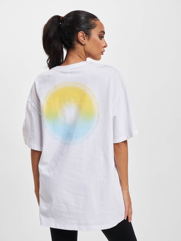 Only Luna Print Top Box T-Shirt Bright White/Grateful-1