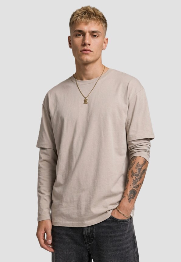 Oversized Shaped Double Layer -0