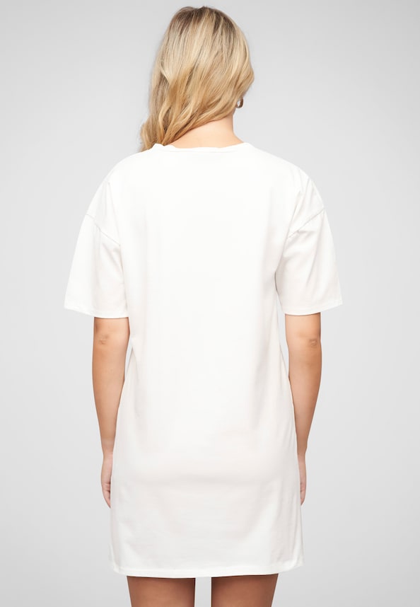 T-Shirt Kleid mit Adler Print und Rundhals-1