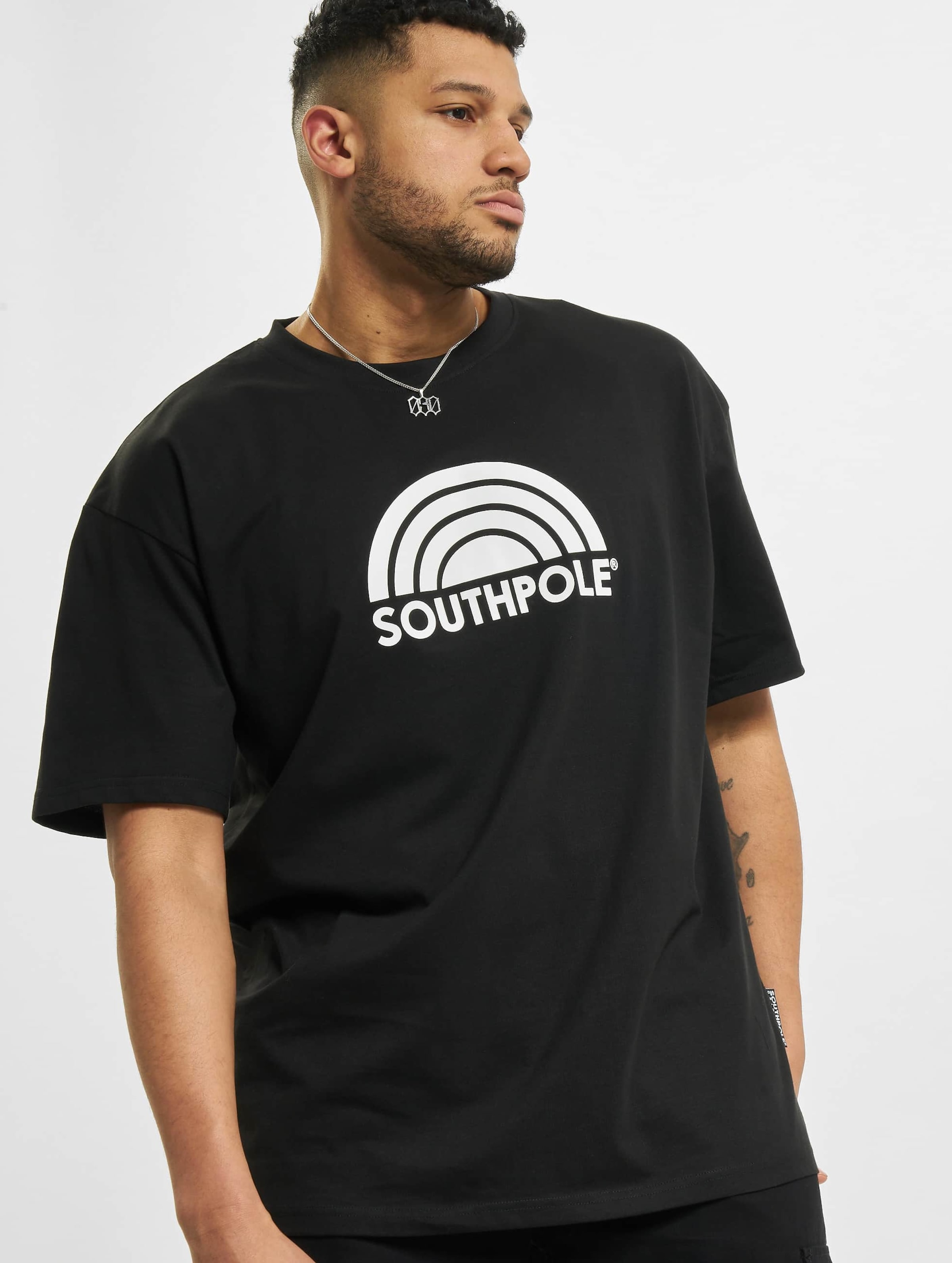 Southpole Logo Tee Mannen op kleur zwart, Maat XXL