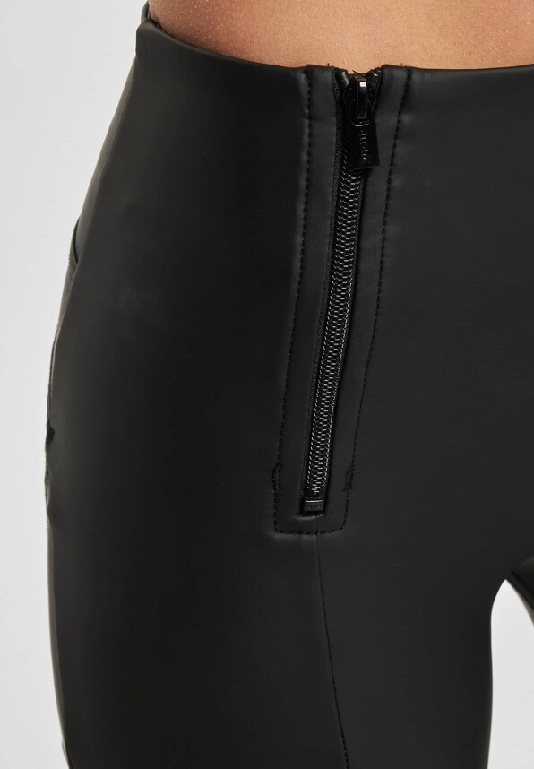 WRUP Vegan Leather Damen Push Up High Waist Cropped Wide Leg-4