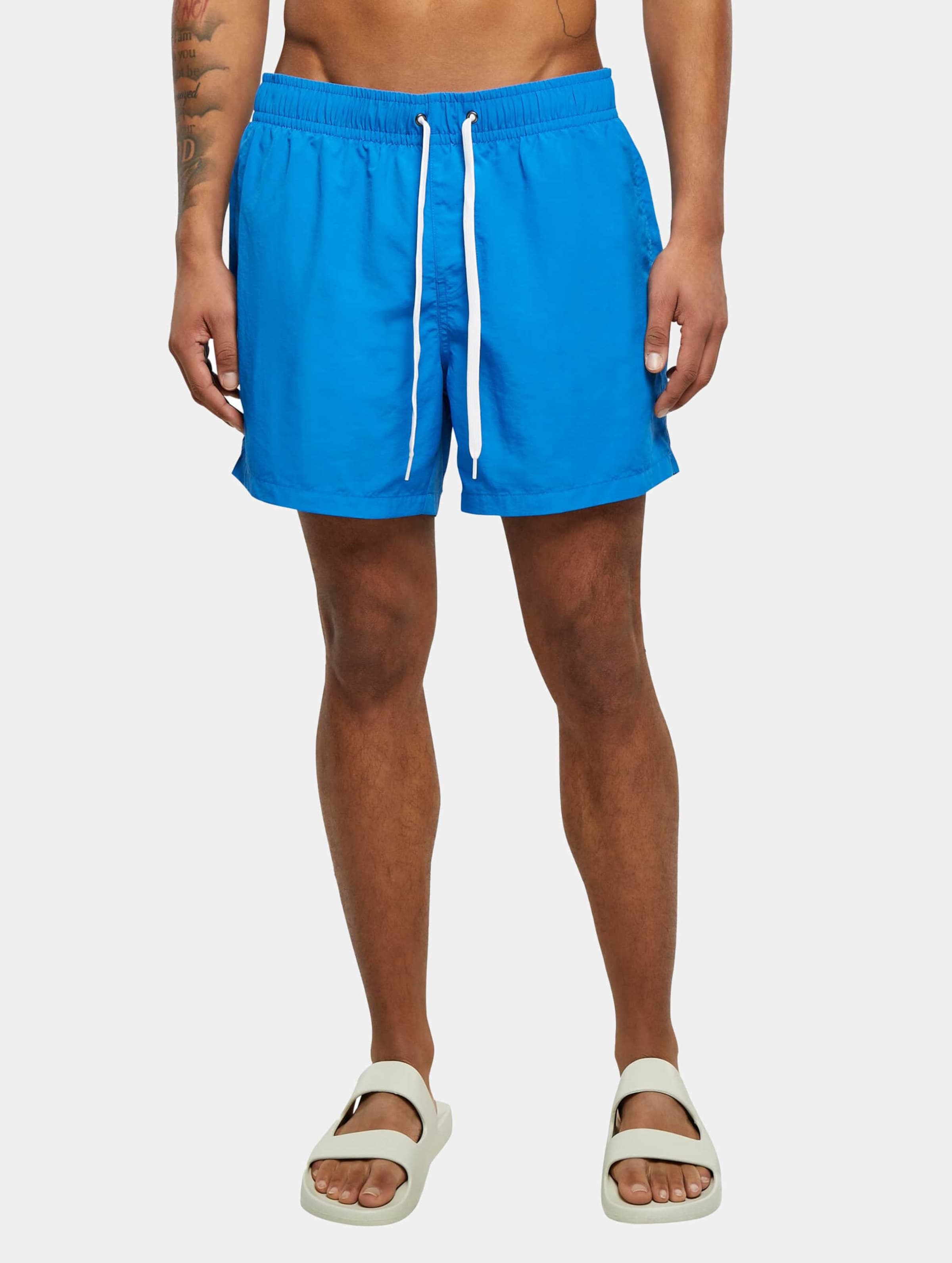 Build Your Brand Swim Shorts Mannen op kleur blauw, Maat XXL