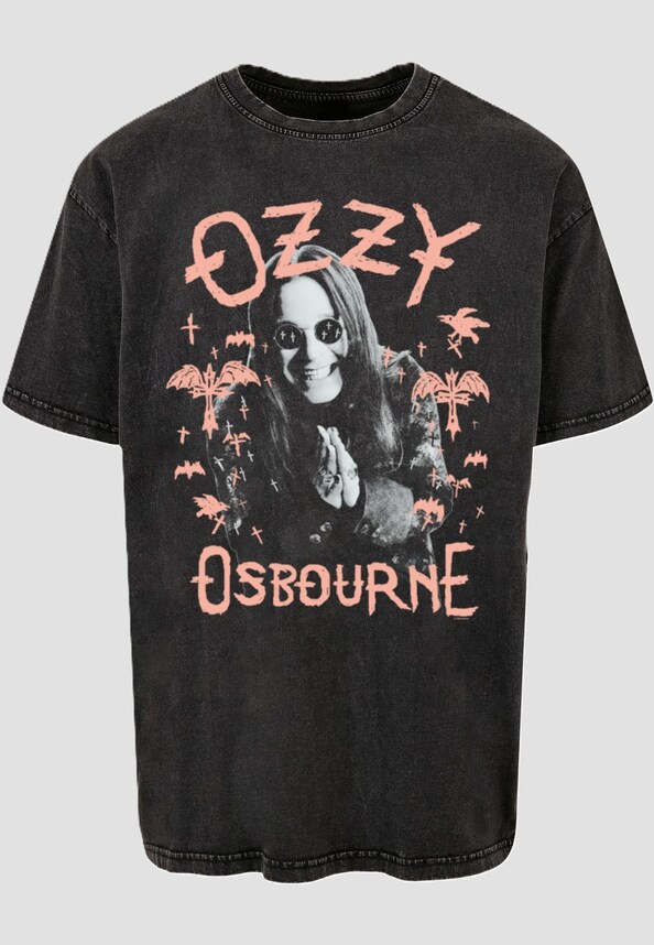 Ozzy Osbourne - Pink Bat Acid Washed Oversize Tee-2