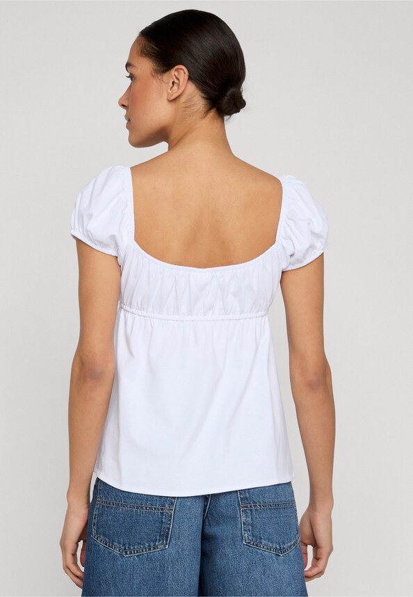 Ladies Ruffled Tee With Bows-1