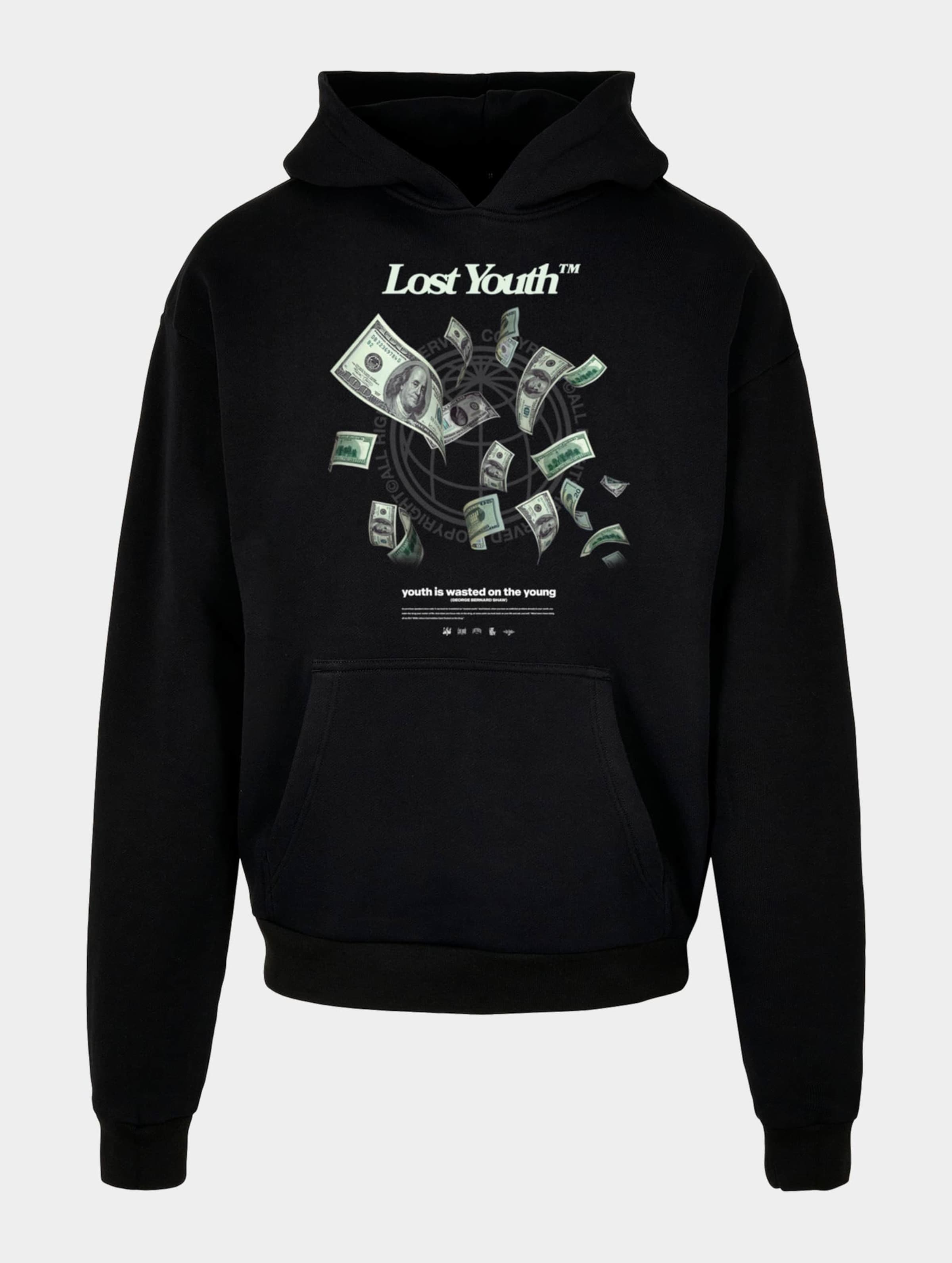 Lost Youth LY HOODY - MONEY V.2 Mannen op kleur zwart, Maat XL