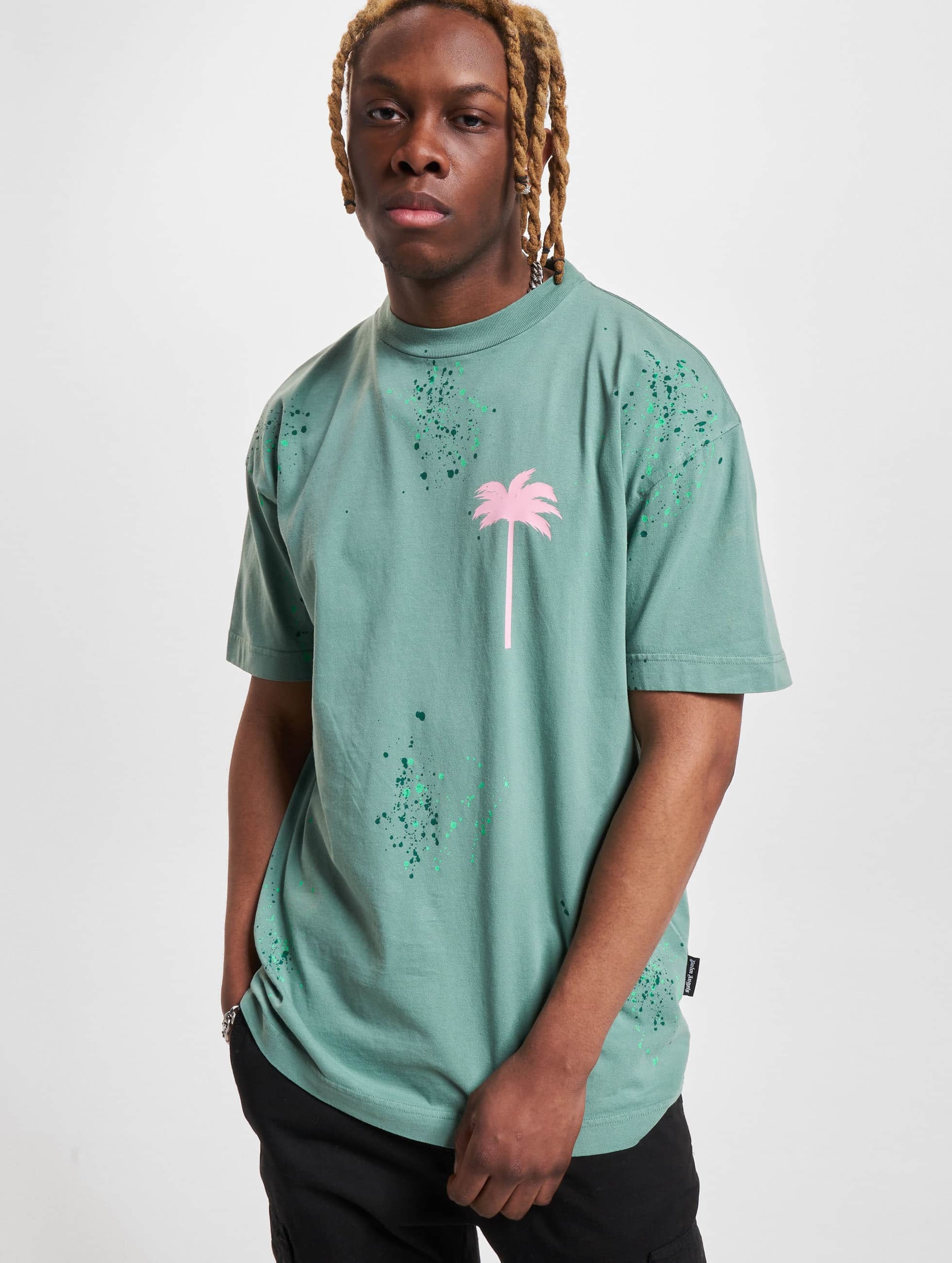 Palm Angels PxP Painted Classic T-Shirt Männer,Unisex op kleur groen, Maat S