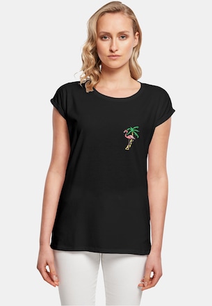 Ladies Flamingo Extended Shoulder Tee