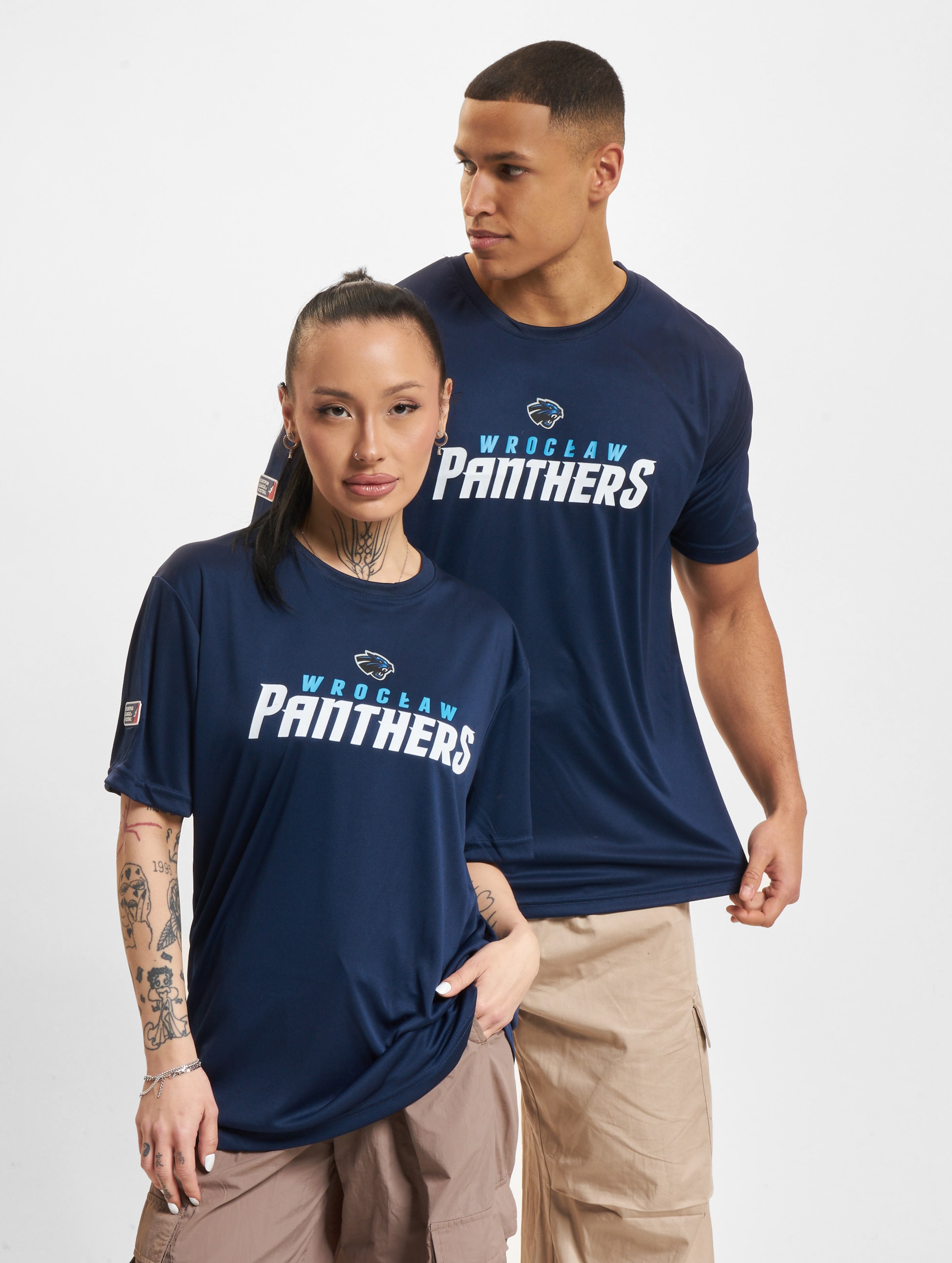 European League Of Football ELF Panthers Wroclaw 5 T-Shirts Unisex op kleur blauw, Maat S