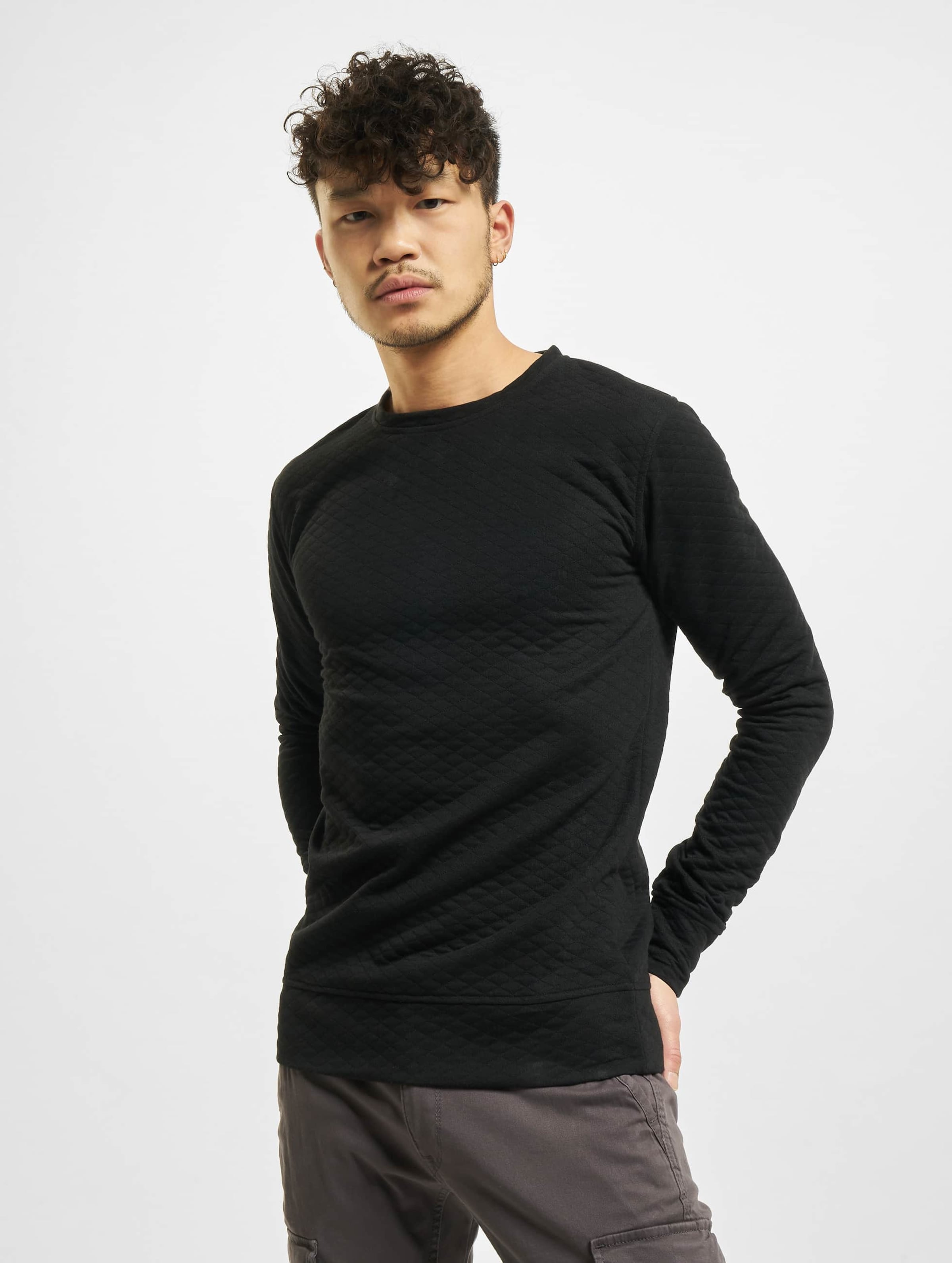 Urban Classics Sweater/trui -L- Diamond Quilt Zwart