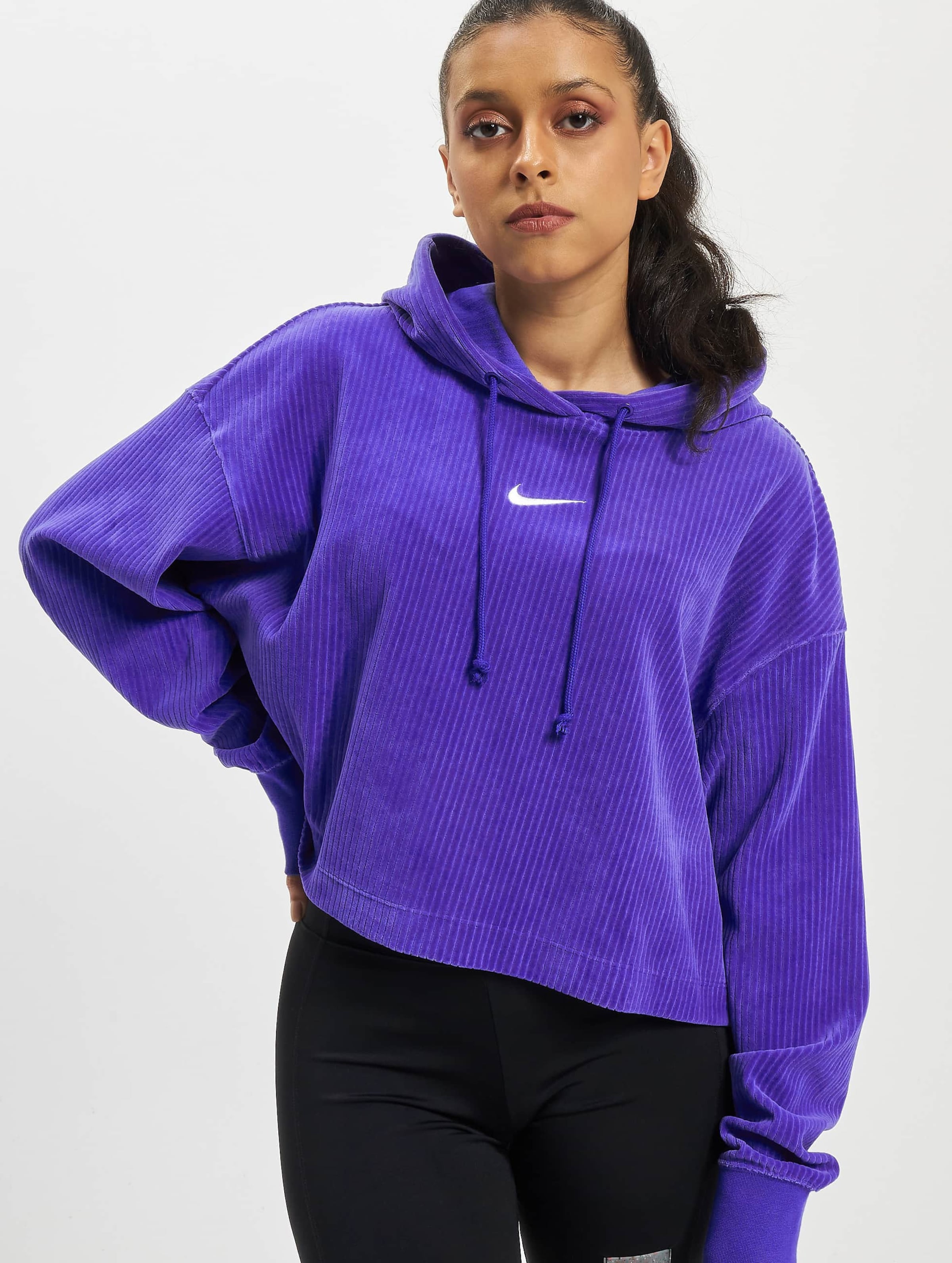 Nike mini swoosh discount oversized hoodie in purpl