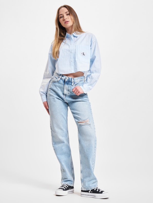 Calvin Klein Jeans Woven Label Cropped Hemden-4