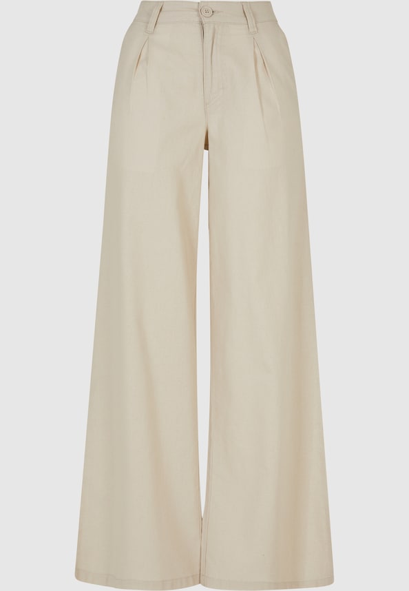 Ladies High Linen Mixed Wide Leg-4