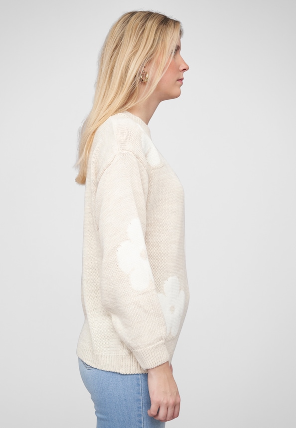 Cloud 5ive Crewneck Knit Sweater with Flowers-3