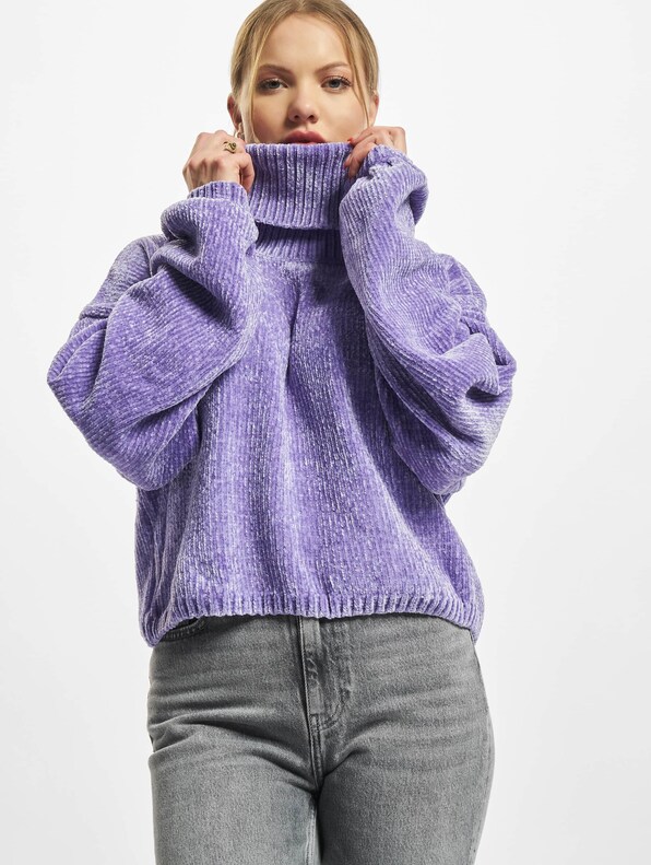 Ladies Short Chenille Turtleneck-0