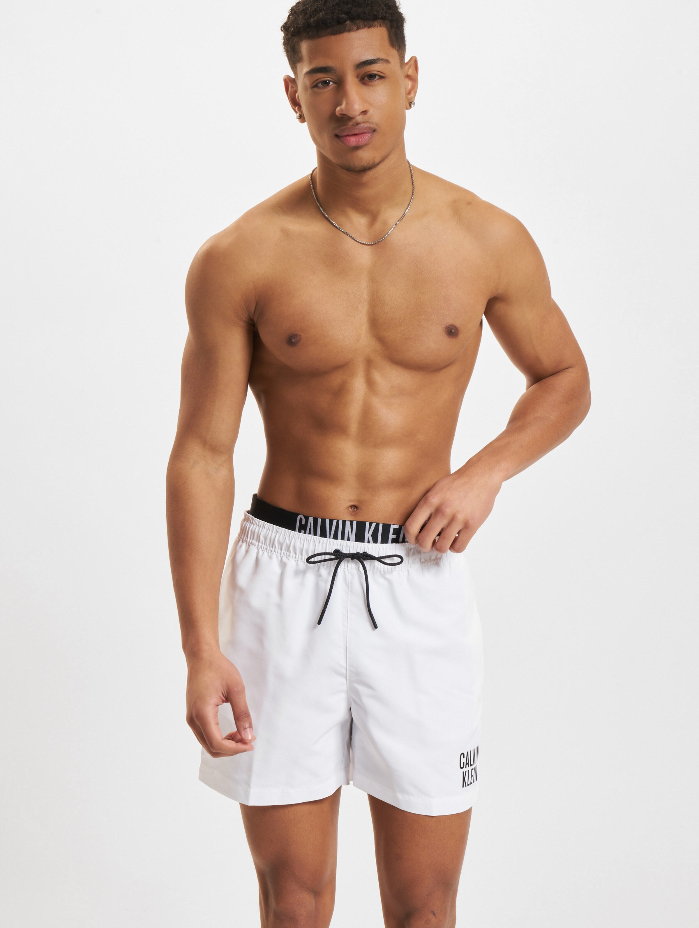 Calvin Klein Underwear Medium Drawstring Badeshorts Mannen op kleur wit, Maat M