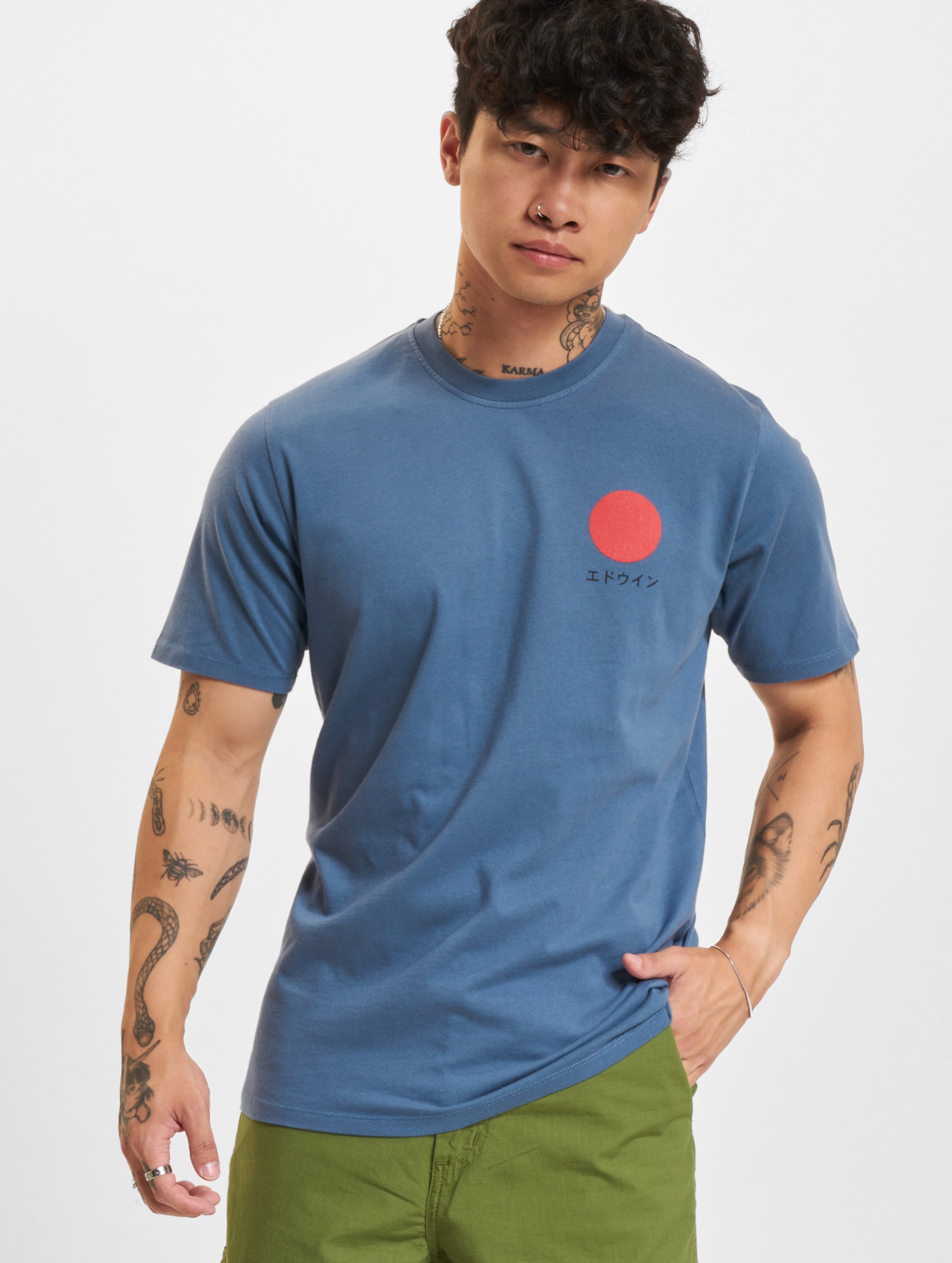 Edwin Japanese Sun T-Shirt Männer,Unisex op kleur blauw, Maat S