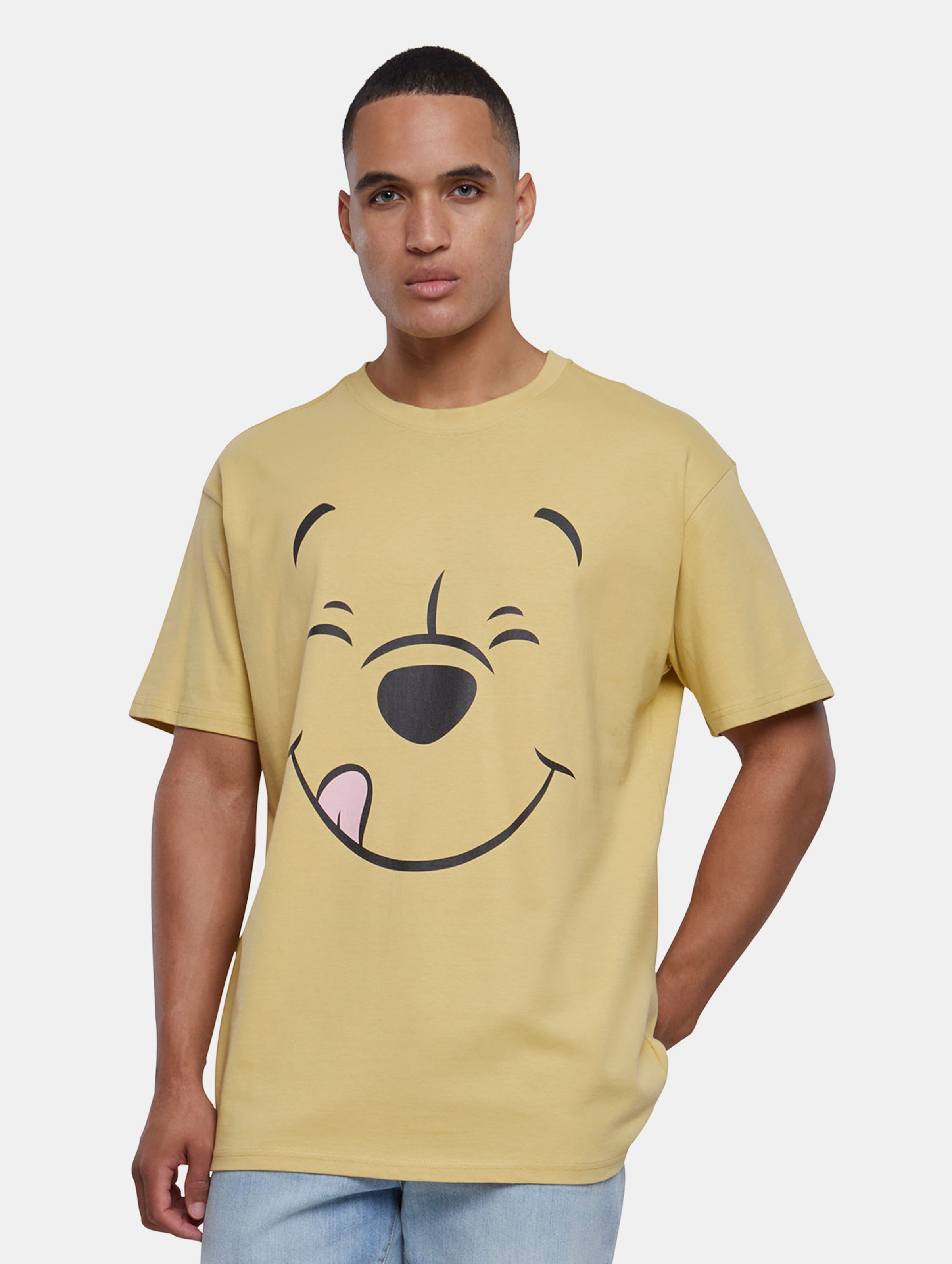 Mister Tee Upscale Winnie The Pooh - Disney 100 Pooh Face Oversize Heren Tshirt - XXL - Geel