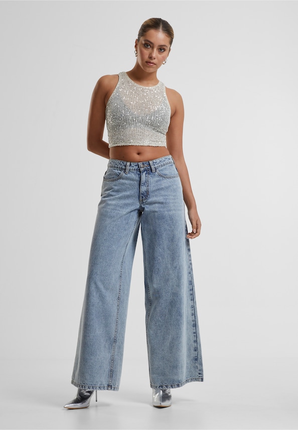 Ladies Sequins Cropped Top-3