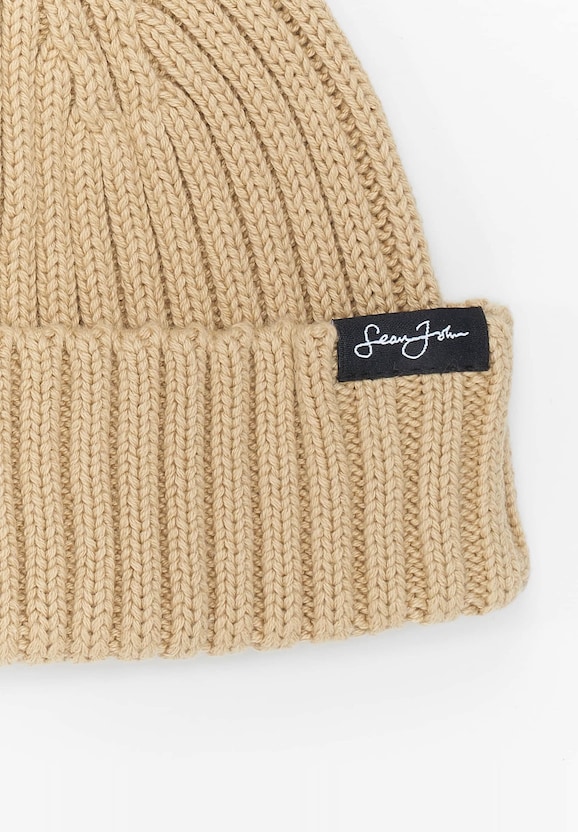 JA233-003-1 Script Flag Label Short Beanie-1