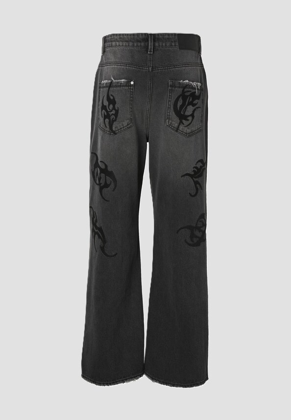 FLAT EMBROIDERY BALLOON DENIM-4