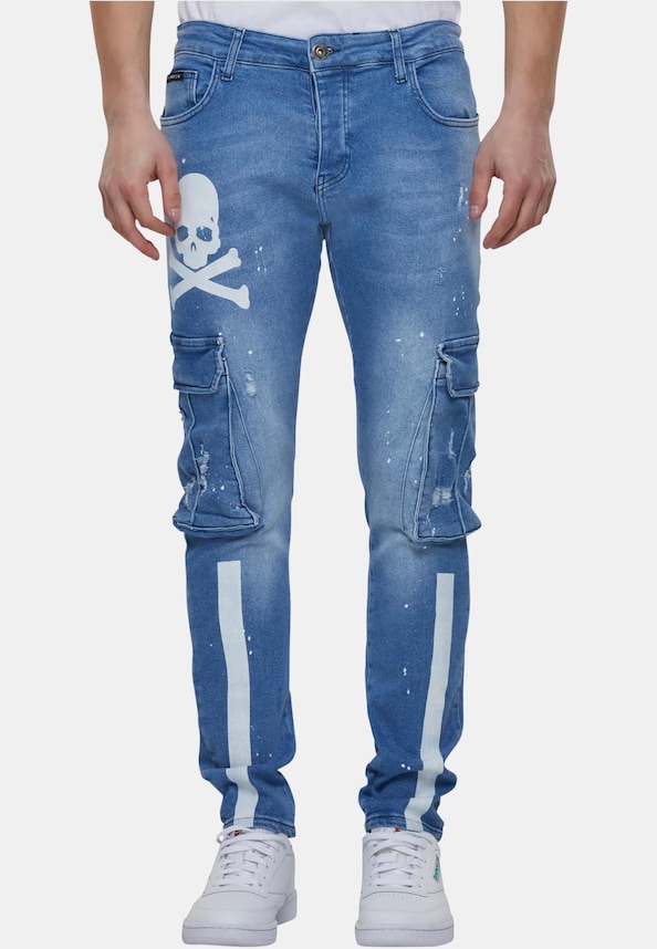 Skinny Fit Pocket Cargo Skull-0