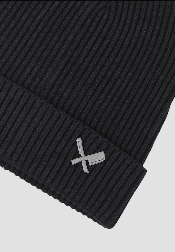 Metal Plate Blades Rib Beanie-0