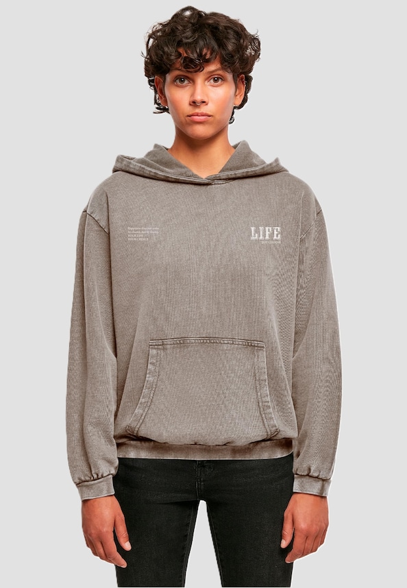 Ladies Life Acid Washed Oversized Hoodie-0