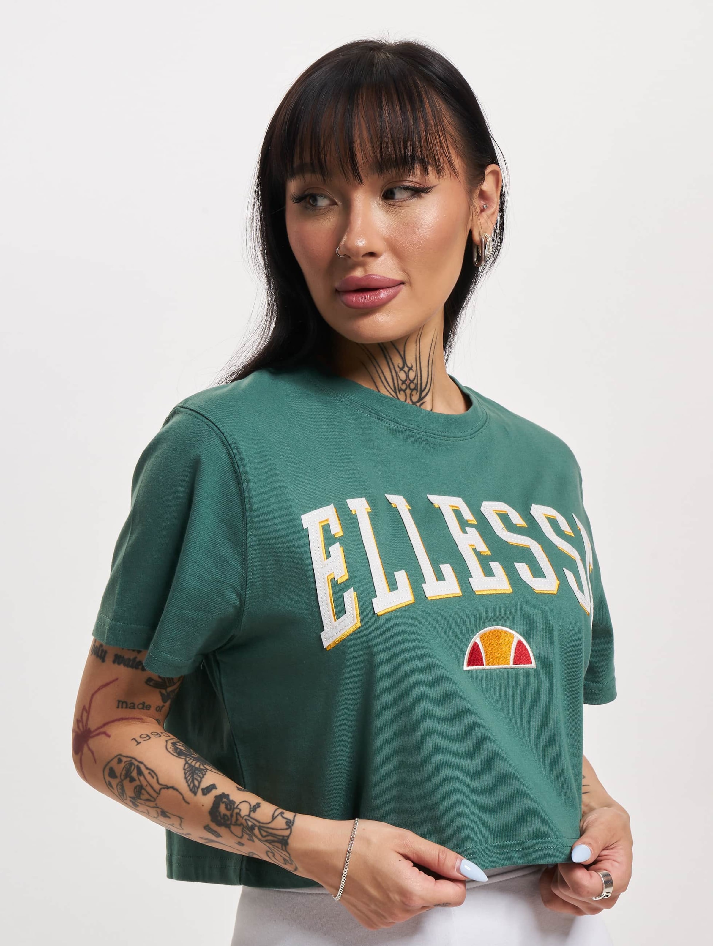 Ellesse Mondo Crop T-Shirt Vrouwen op kleur groen, Maat L