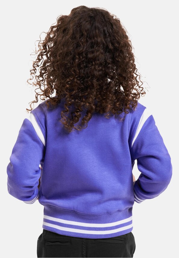 Girls Inset College Sweat Jacket-1