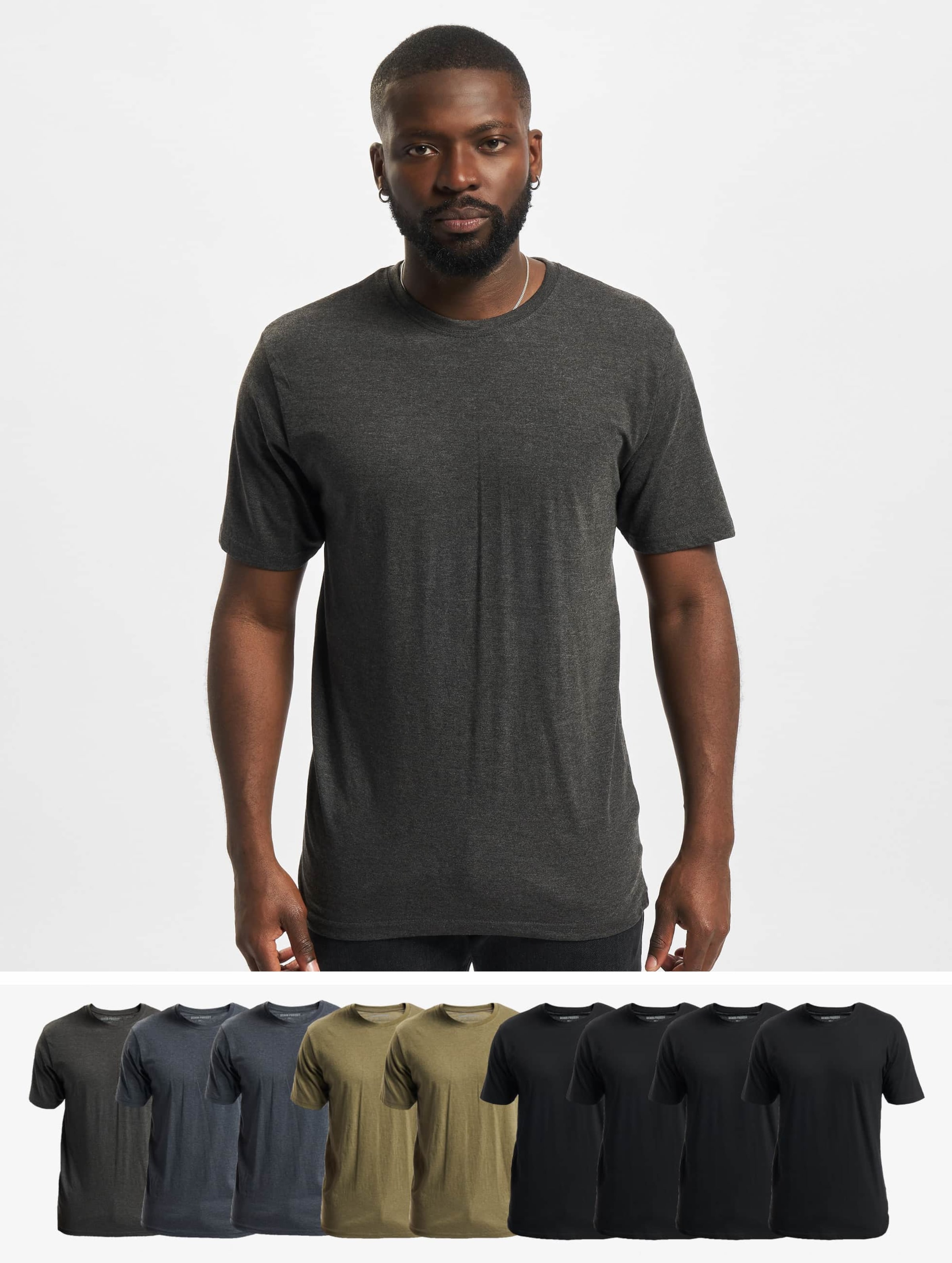 Denim Project 10-Pack T-Shirt Mannen op kleur grijs, Maat XXL