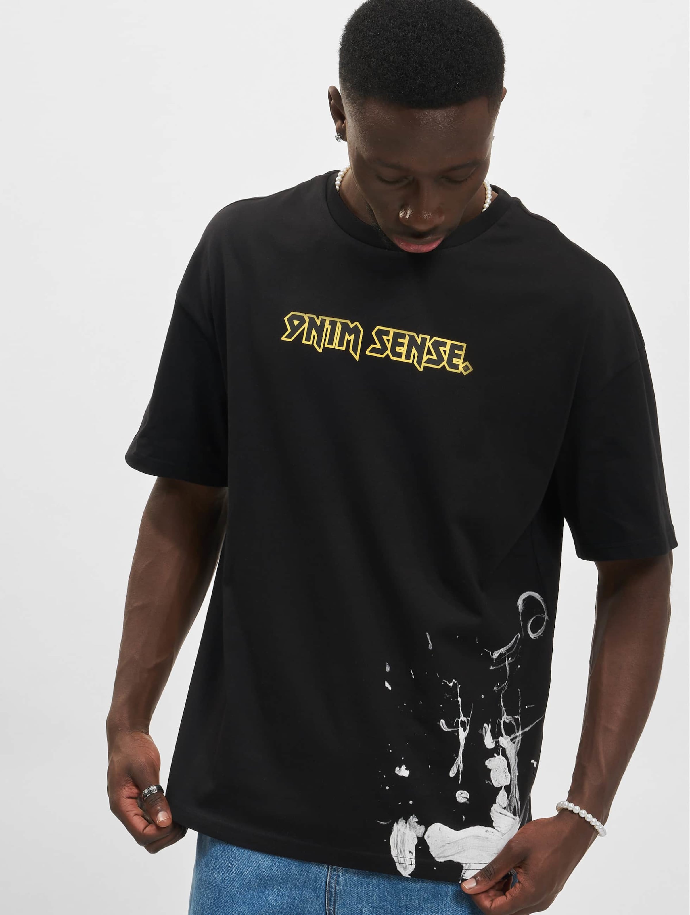 9N1M SENSE Sense Goth Logo T-Shirt Mannen op kleur zwart, Maat XS