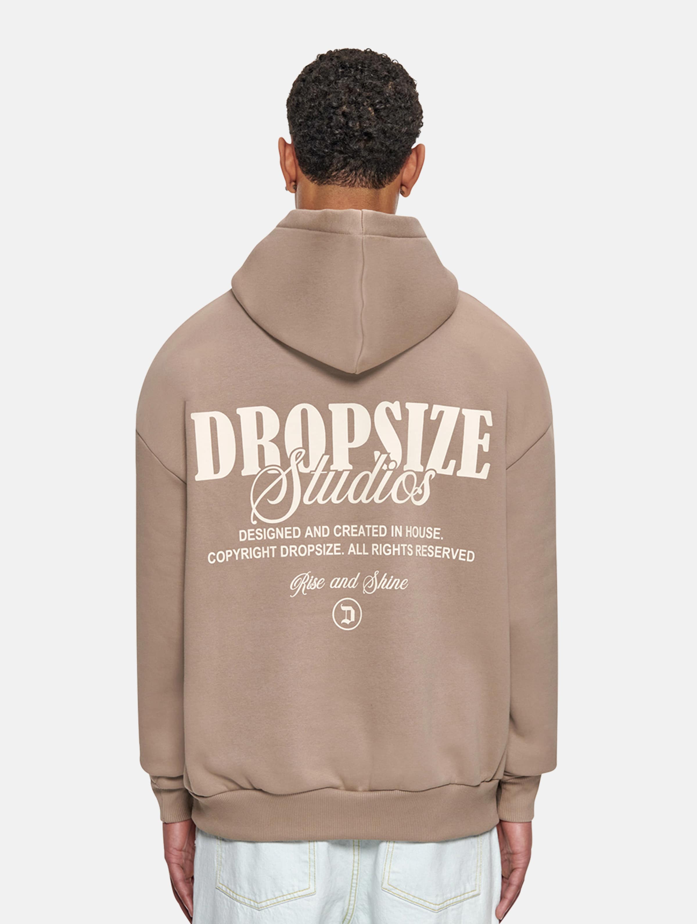 Dropsize Studios Heavy Oversize Hoodie op kleur beige, Maat XL