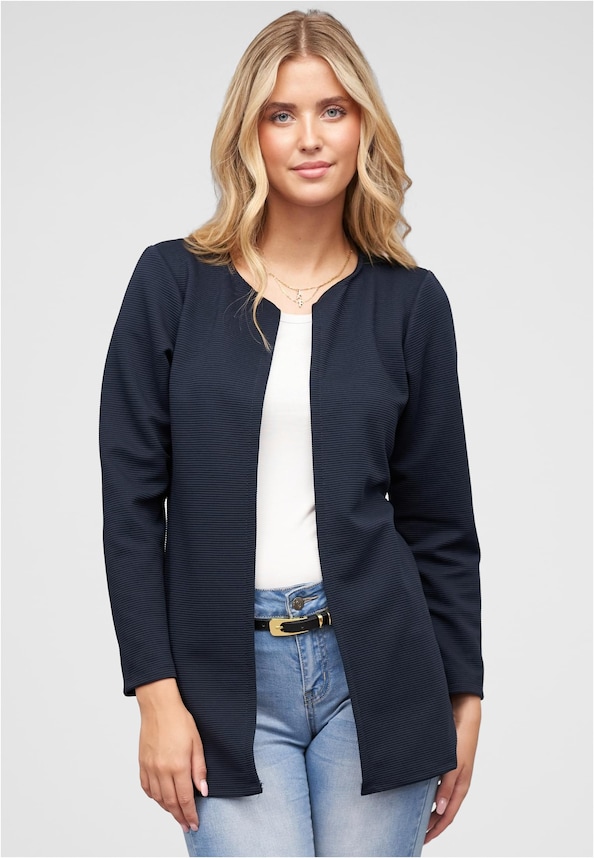 Strickjacke offener ribbed Cardigan-0