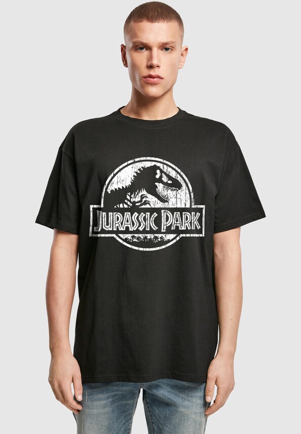 Jurassic Park Distressed Logo Oversize Tee-0