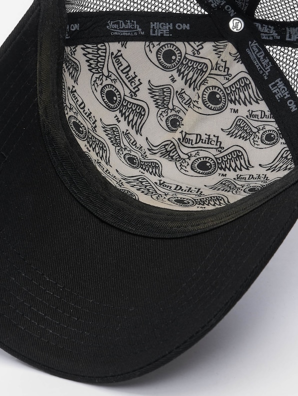 VON DUTCH Leopard Cap with Net and Embroidered Central Logo