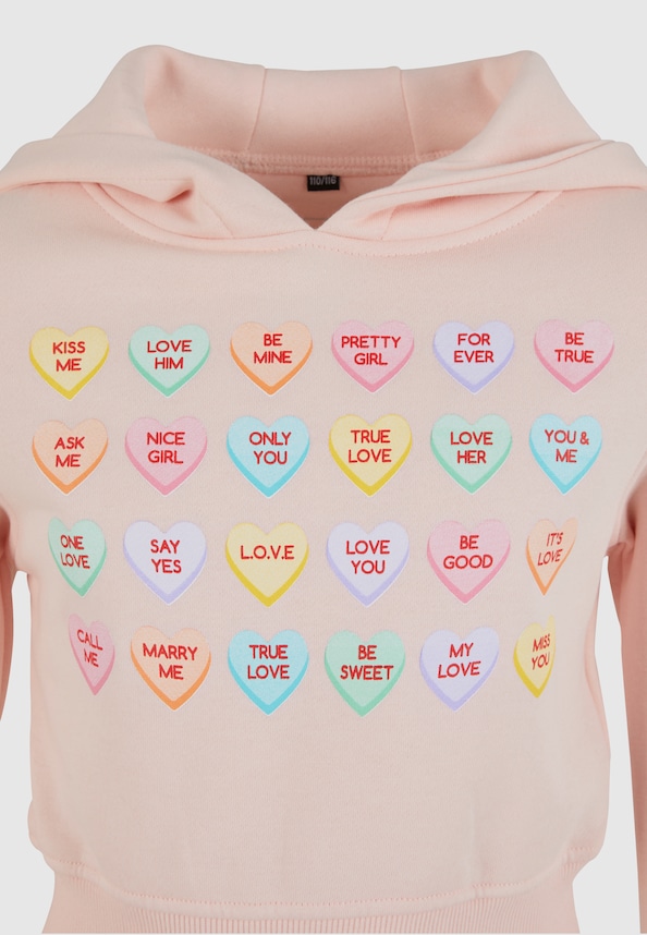 Kids Sweet Heart Candy Cropped Hoody-3