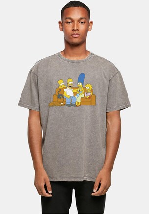 Simpsons - Family Acid Washed Oversize Tee