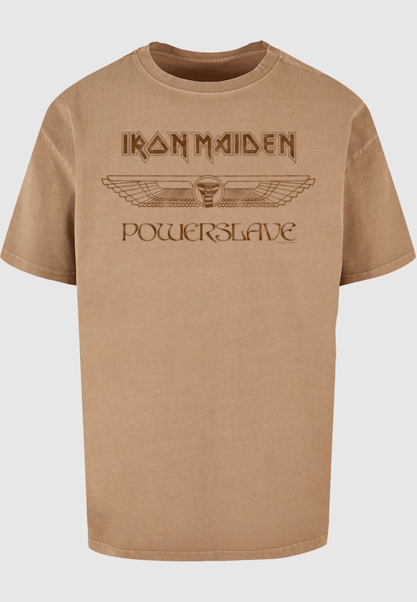 Powerslave - Winged Acid Washed Oversize Tee-2