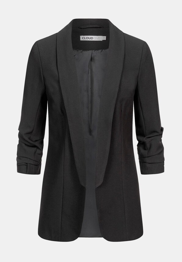 Cloud5ive 3/4 Arm mit Raffung am Ärmel offener Schnitt Blazer-2