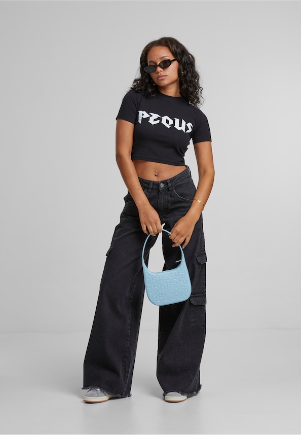 PEQUS Band Logo Crop Tops-2