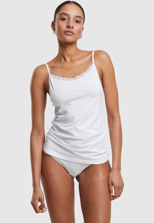 Ladies Basic Tank Top Cotton Lace 2-Pack-1