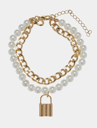 Urban Classics Padlock Pearl Bracelet