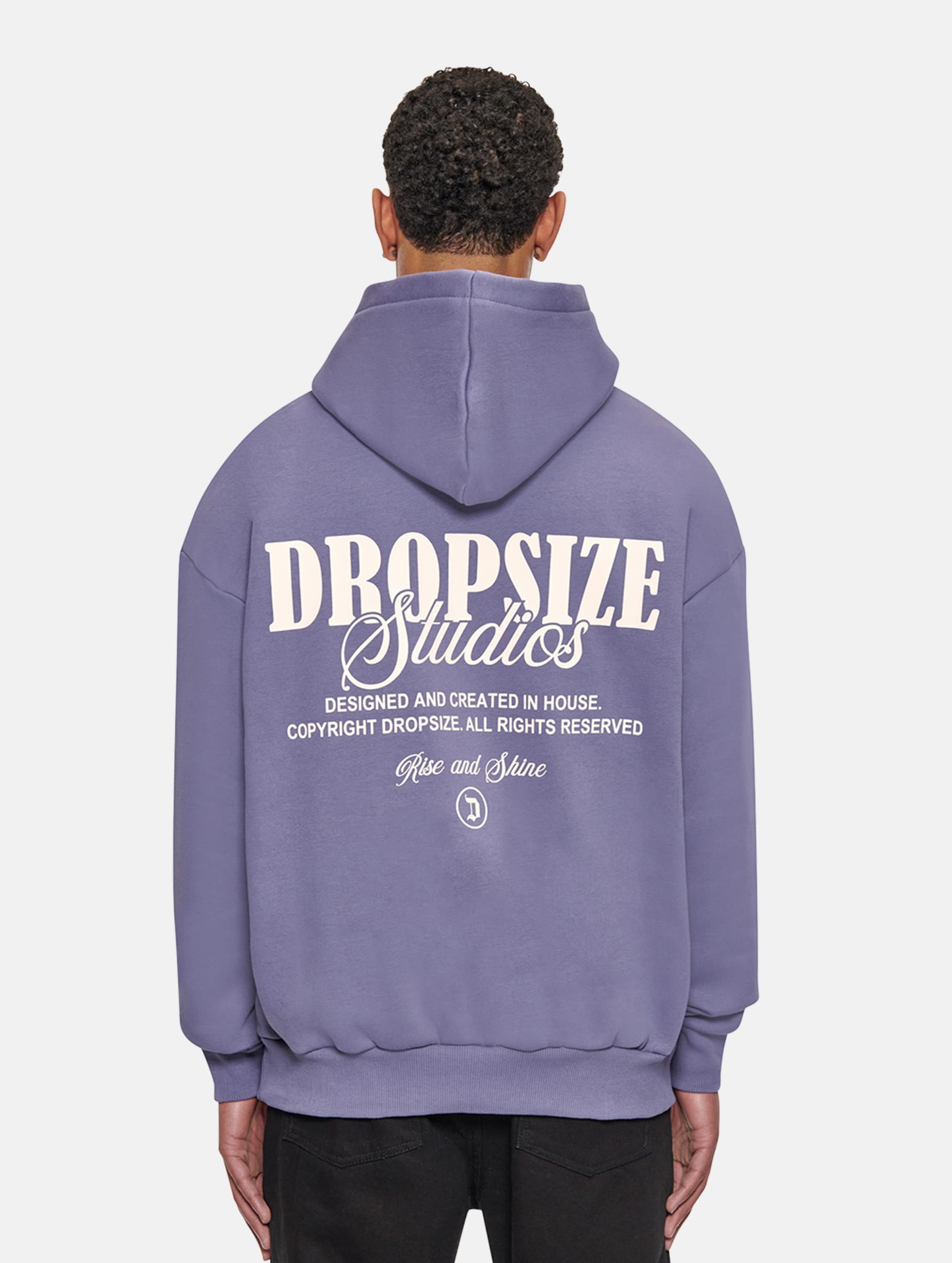 Dropsize Studios Heavy Oversize Hoodie op kleur violet, Maat M